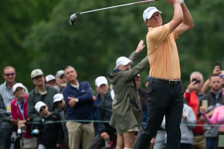 Steve Strickler, teeing off at No. 16 on Thursday, trails Padraig Harrington by one stroke at the halfway point of the U.S. Senior Open.