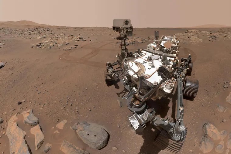 NASA's Perseverance Mars rover is seen in a "selfie" that it took on the planet in September 2021.