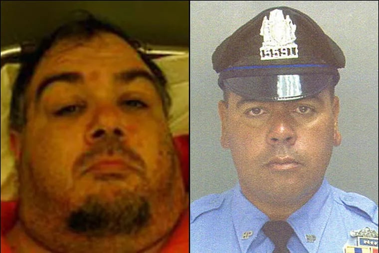 John Leck of Levittown (left) was sentenced to 10 to 20 years in prison Monday by a city judge for causing the crash that killed decorated Officer Brian J. Lorenzo. (File photos)