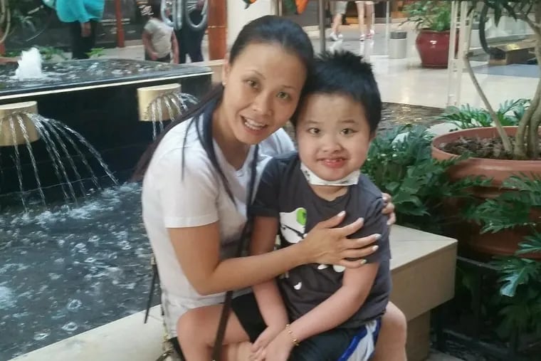 Anna Auyeung and her son Jayden, 10.