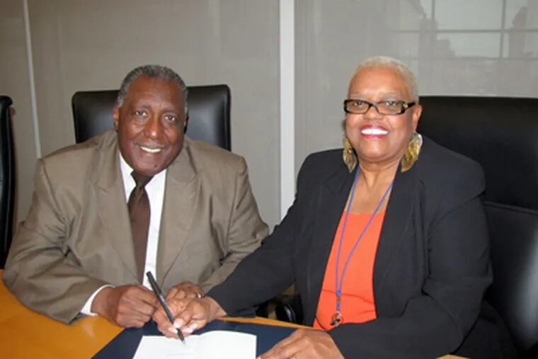 Chester Upland School Board president Wanda Mann, seen here with Chester Mayor Wendell Butler in 2010, will appeal to Gov. Corbett for help with solving the district's financial crisis.