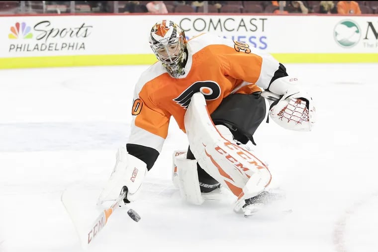 Flyers goaltender Michal Neuvirth will start against the Islanders.