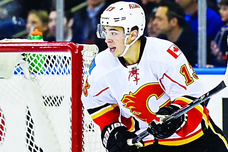 Johnny Gaudreau of the Calgary Flames. (Alex Goodlett/For the Inquirer)