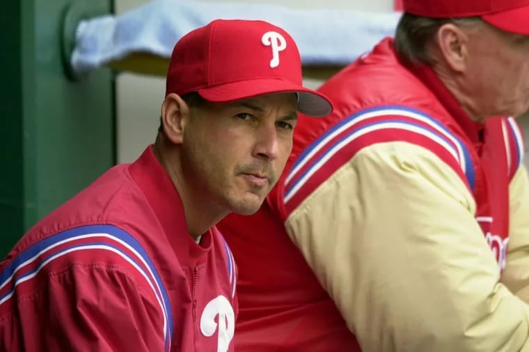 In this May 2000 photo, Phillies manager Terry Francona watches a win over the Rockies.