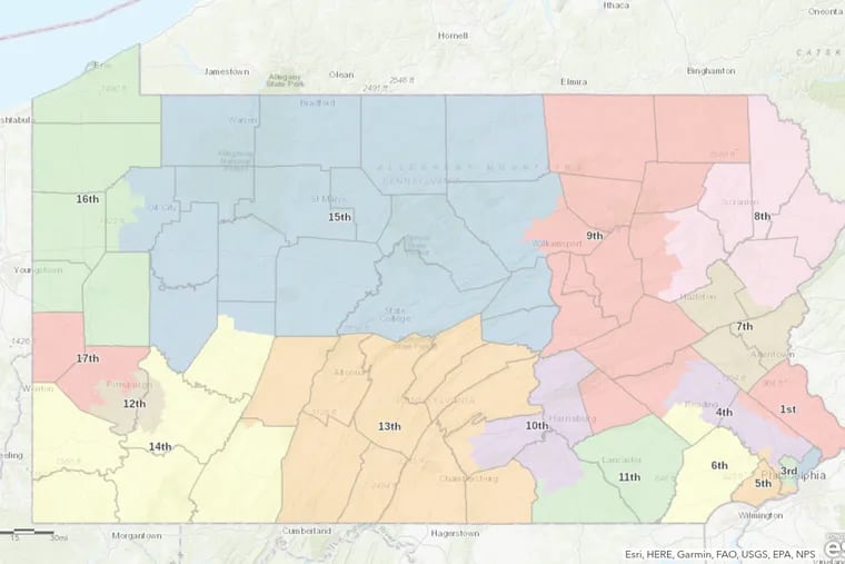 Pennsylvania's new congressional map, as chosen by the state Supreme Court.