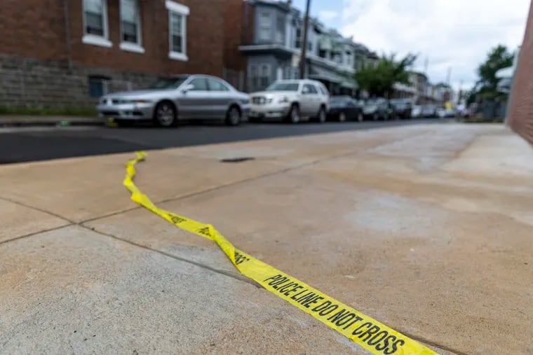 Frazier Street and Kingsessing Avenue is where Philadelphia Officers heard multiple gunshots where they located a suspect and pursued on foot to Springfield Avenue in Philadelphia, Pa., on Tuesday, July 4, 2023.