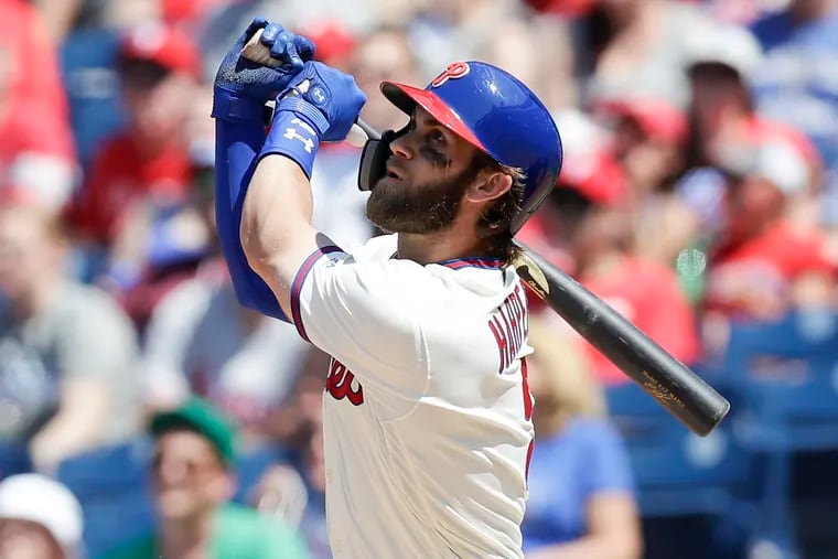 Bryce Harper and the Phillies had the fifth-worst slugging percentage (.412) in the National League entering Monday's game against the Mets.