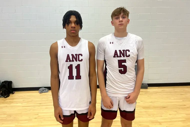 Sophomores Ryan Warren (left) and Cameron Smith joined the Academy of the New Church this season after transferring from La Salle.