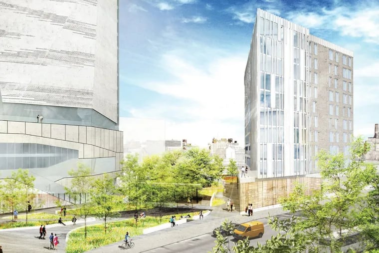 Artist’s rendering of Pennrose’s proposal for the 800 Vine St. development site near Chinatown.