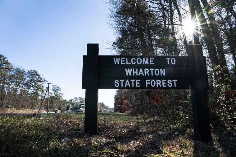 Sign for Wharton State Forest in Washington Township, N.J. The New Jersey Department of Environmental Protection is proposing 200 miles of roads for use within the park by legal motor vehicles.