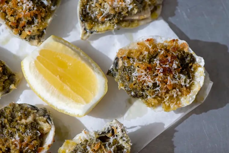 Baked oysters at Sweet Amalia Market & Kitchen in Newfield, N.J.