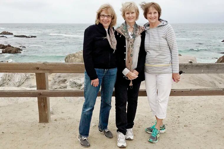 The author (far left) and her two friends and birthday celebrants along the 17 Mile Drive in California.
PHOTO: Courtesy Nancy Rasmussen
