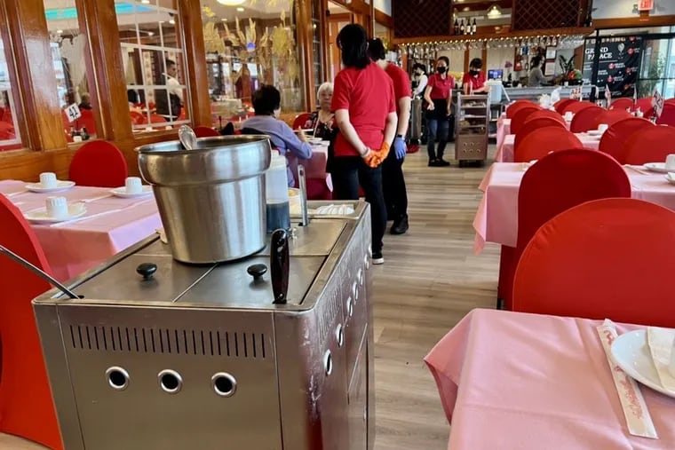 A dim sum cart for soups and congee at Grand Palace restaurant, 600 Washington Ave.