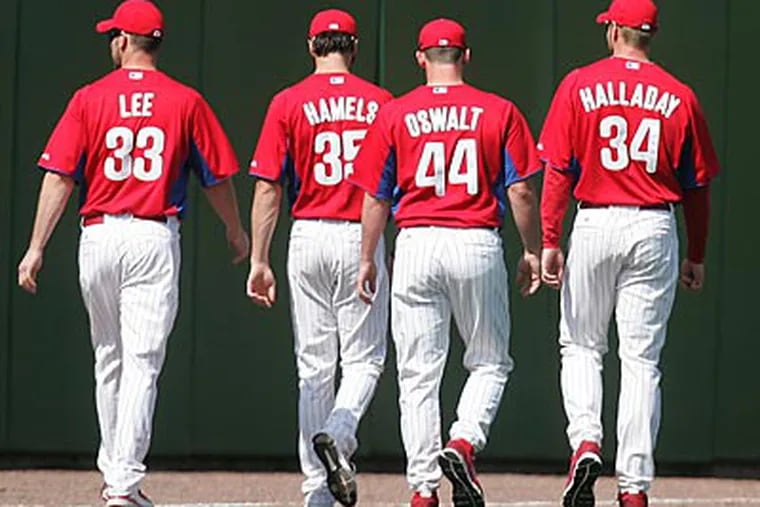 The Phillies have four aces on their rotation: Cliff Lee, Cole Hamels, Roy Oswalt and Roy Halladay. (David Swanson/Staff Photographer)