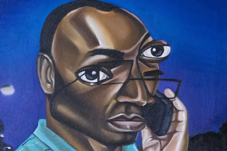 Twenty six-year-old artist Alim Smith, otherwise known as Yesterdaynite, took viral memes and turned them into art.  Here, one of the pieces Alim Smith will show in his upcoming gallery exhibit, called 'I'd Like to Report A......,' 18 x 24, Oil on Canvas