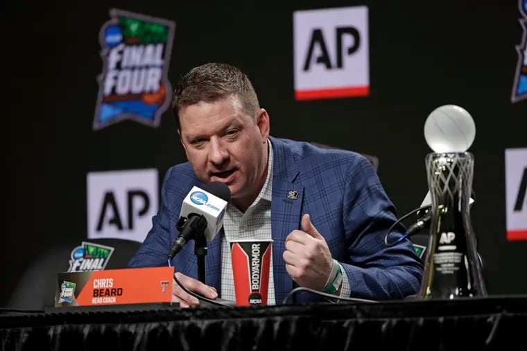 Texas Tech basketball coach Chris Beard speaks during a news conference after being named The Associated Press College Basketball Coach of the Year Thursday, April 4, 2019, in Minneapolis.