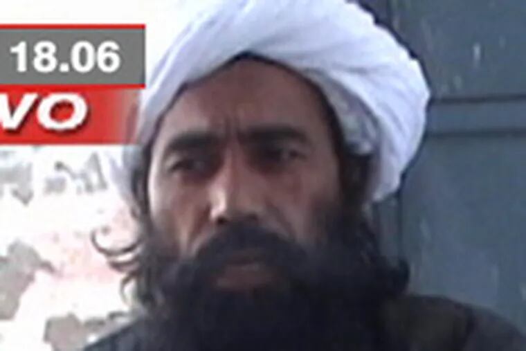 Mullah Dadullah in a video frame of an interview broadcast and released by SkyTG24 March 29.