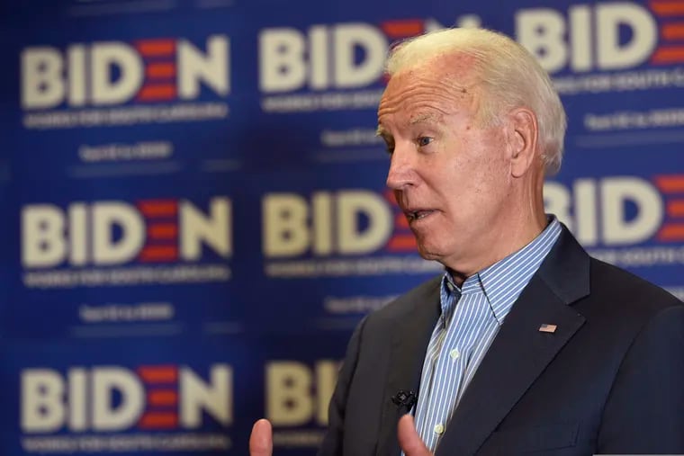 Democratic presidential candidate, former Vice President Joe Biden, speaks during an interview on Saturday, Oct. 26, 2019, in Florence, S.C. Biden has shown bad judgment on the U.S. raids that killed Osama bin Laden and ISIS chief Abu Bakr al-Baghdadi.