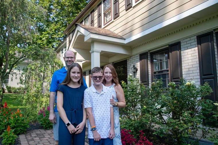The Kauffman family — Derick and Carrie with children Shelby and Jacob, both 13 — chose this Bryn Mawr colonial because they "wanted something that wasn’t brand new but also something that wasn’t too cookie cutter,” Carrie says.