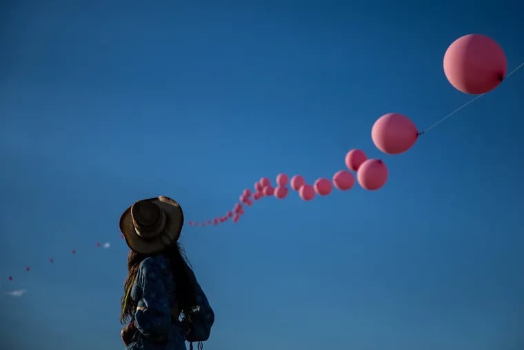 The price of helium has soared due to shortages. In this photo, a balloon chain rises into the California sky the Coachella Valley Music and Arts Festival on Friday, April 19, 2019. (Kent Nishimura/Los Angeles Times/TNS)