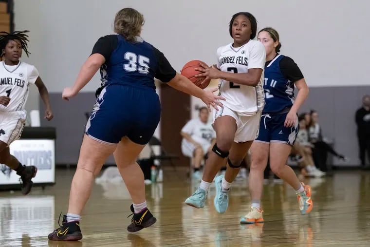 Fels sophomore and Public League scoring leader Senaya Parker drives during a playoff game on Feb 8.