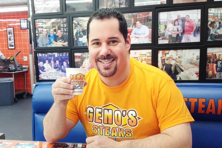 Geno Vento enjoys a cup of coffee Sunday morning while he hangs out at a booth in the back of Geno's Steaks at 9th and Passyunk in South Philly. (Morgan Zalot / Daily News staff)