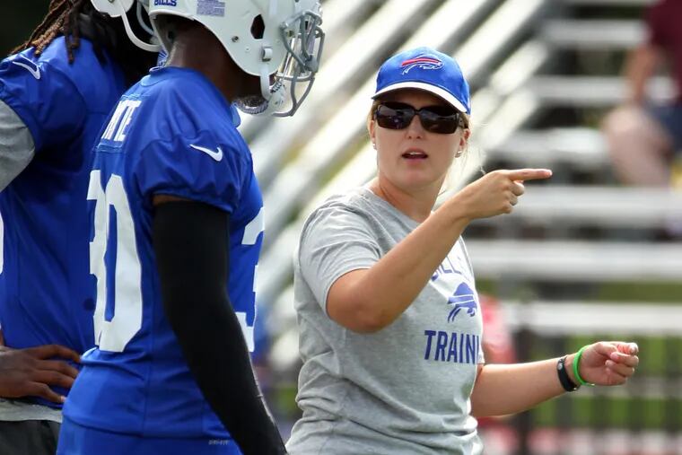 This season, Buffalo Bills quality control-special teams coach Kathryn Smith became the NFL&#039;s first female full-time assistant coach.
