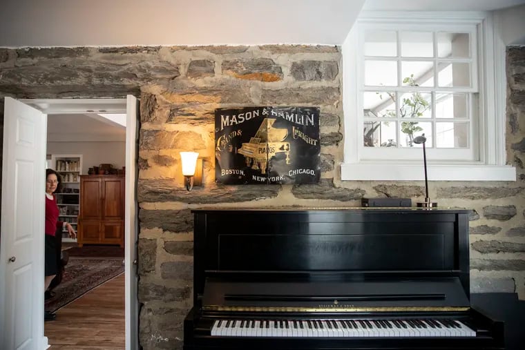 Philip Maneval's music studio is housed in a new addition to his carriage home in Chestnut Hill.