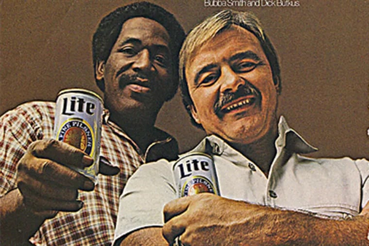Bubba Smith and Dick Butkus for Miller Lite in a print ad. (courtesy image)