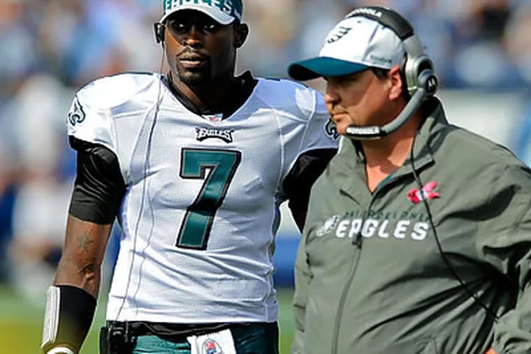 "We feel good about our position," Eagles quarterback Michael Vick said. (Clem Murray/Staff file photo)
