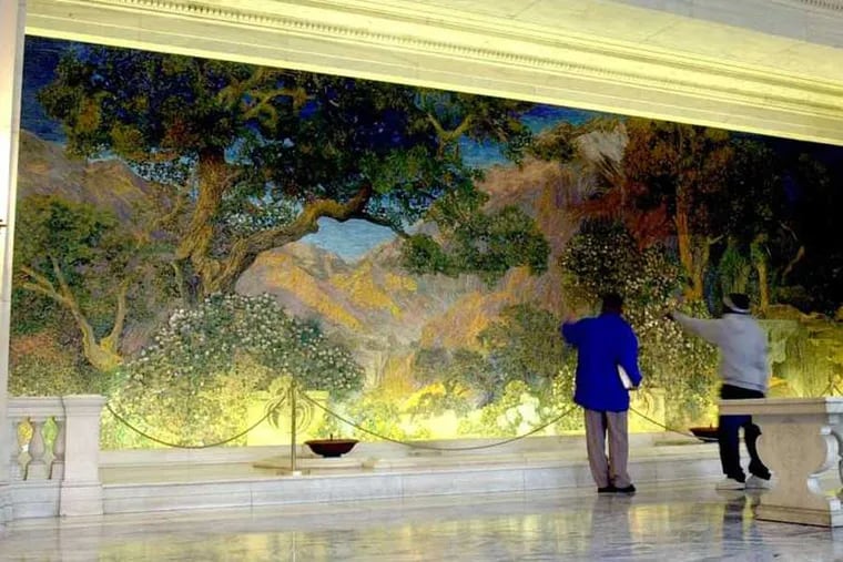 The 'Dream Garden' was constructed by artist Maxfield Parrish in collaboration with Louis Comfort Tiffany for Cyrus Curtis' 1910 headquarters.  (CHARLES FOX / Staff Photographer)