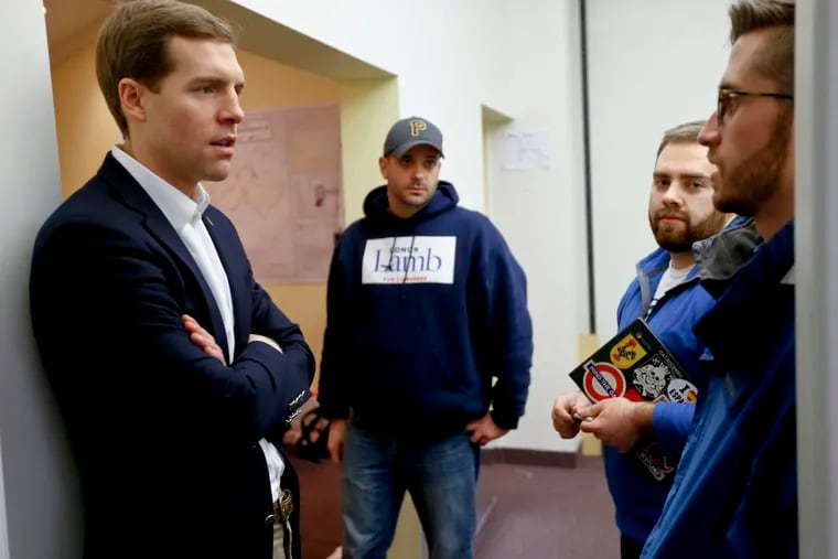 U.S. Rep. Conor Lamb, a Democrat seen here in March, has a big lead in his race against Republican U.S. Rep. Keith Rothfus in a key race outside Pittsburgh, a new Monmouth University poll found.