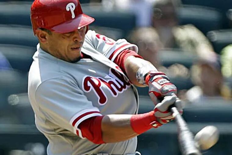 Phillies catcher Carlos Ruiz was named to his first All-Star game this year. (Kathy Willens/AP)