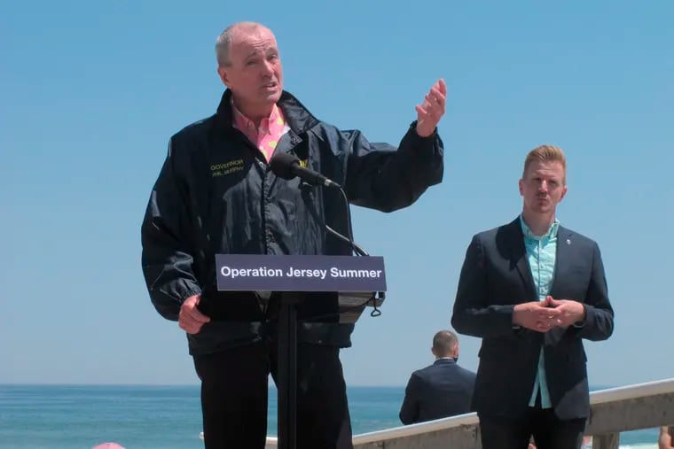 New Jersey Gov. Phil Murphy at Island Beach State Park last month.