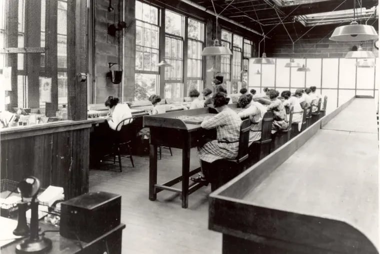 Dial painters work at  United States Radium Corporation in Orange, New Jersey.