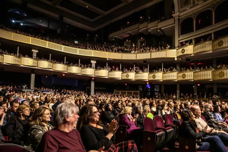 The audience at the Met Philadelphia for a Philly Pops "Music of Queen" concert in 2019.