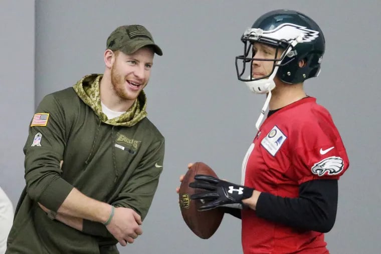 Carson Wentz's rehab has gone well, but Nick Foles will star the opener.
