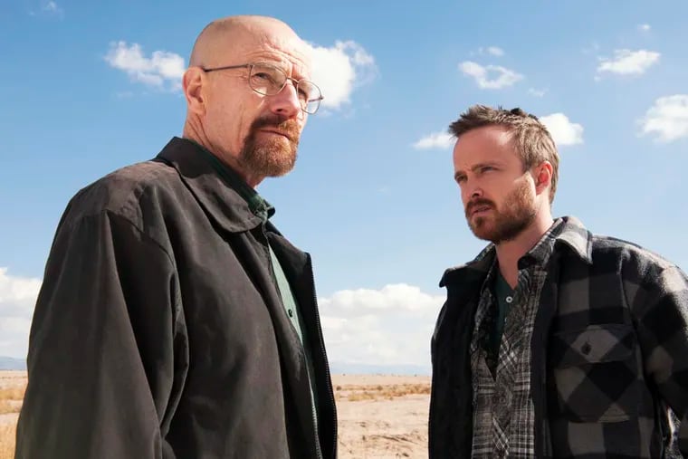 Bryan Cranston (left) and Aaron Paul in a scene from "Breaking Bad."