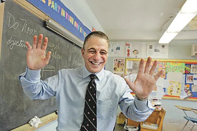 Who’s the boss in the 10th-grade English class Tony Danza teaches at Northeast High School? A Northeast teacher sits in on every class, but says he rarely has reason to interject. (BONNIE WELLER / Staff Photographer)