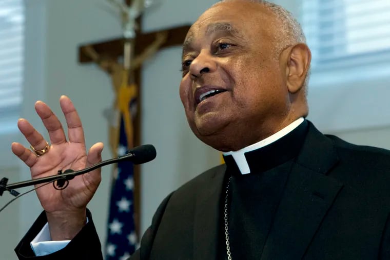 Archbishop designated by Pope Francis to the Archdiocese of Washington, Archbishop Wilton D. Gregory, speaks during a news conference at Washington Archdiocesan Pastoral Center in Hyattsville, Md., on April 4, 2019. Archbishop-designate Gregory will succeed Cardinal Donald Wuerl.