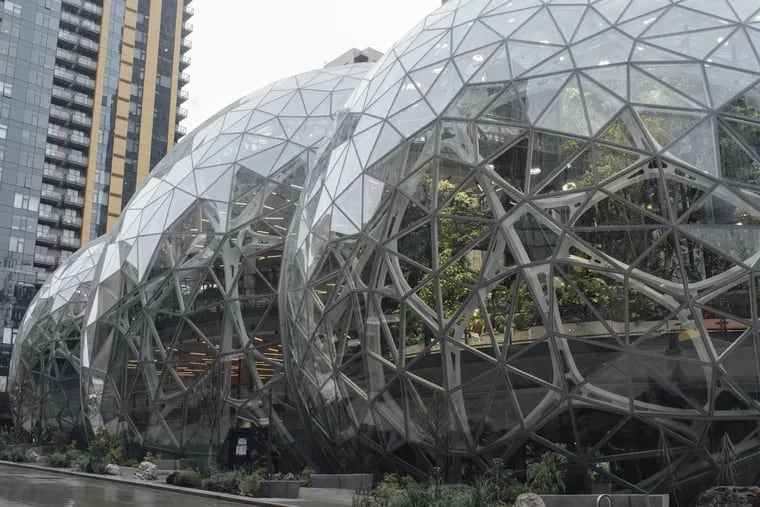 Amazon opened the Spheres at its Seattle headquarters, featuring more than 40,000 plants and spaces for its workers to meet and think. Philadelphia is on the short list for Amazon's second headquarters.