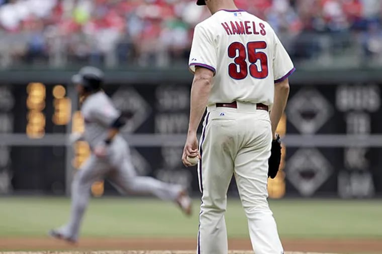 Philadelphia Phillies pitcher Cole Hamels is 1-7 this season. (AP Photo/H. Rumph Jr)