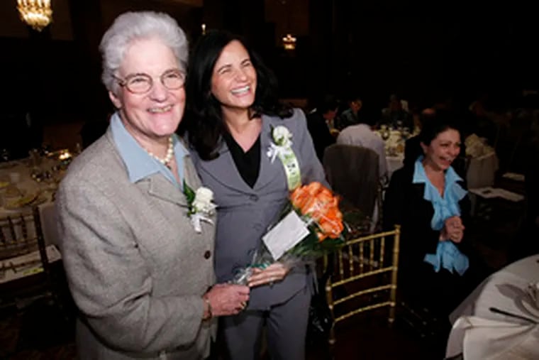 A colleague said that when Assistant District Attorney Kalli Agelakis (right) - pictured with D.A. Attorney Lynne Abraham last night - is with a vicim, &quot;she&#0039;s so gentle.&quot;