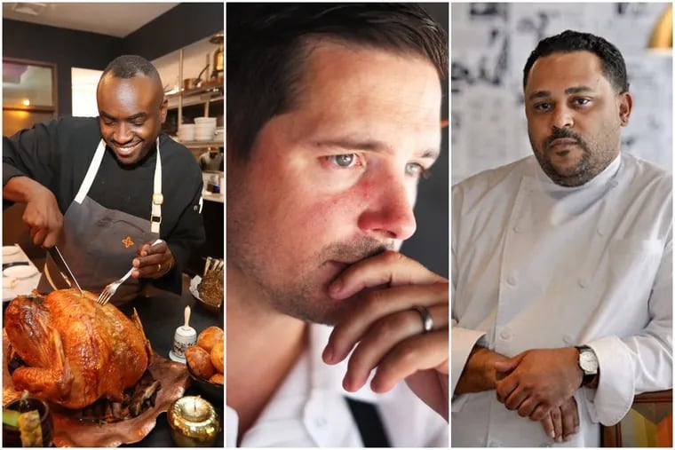 Top Chefs Sylva Senat (left), NIcholas Elmi and Kevin Sbraga have cooked in Philadelphia, but the city hasn’t hosted the television cooking competition.