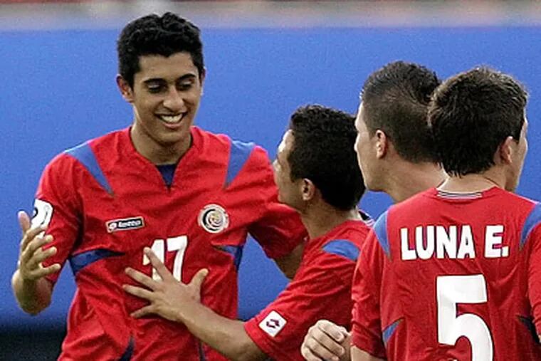Costa Rica's Josue Martinez, left, seen here during the FIFA U-17 World Cup in 2007 has signed with the Union. (AP Photo/ Lee Jin-man)