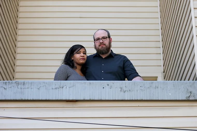 Andrew Toups and Brooke Rumper, who are tenants in a development owned by Gagandeep Lakhmna on the 1200 block of East Susquehanna Avenue, have experienced flooding and water damage in their apartment, which they say Lakhmna hasn't fully addressed.