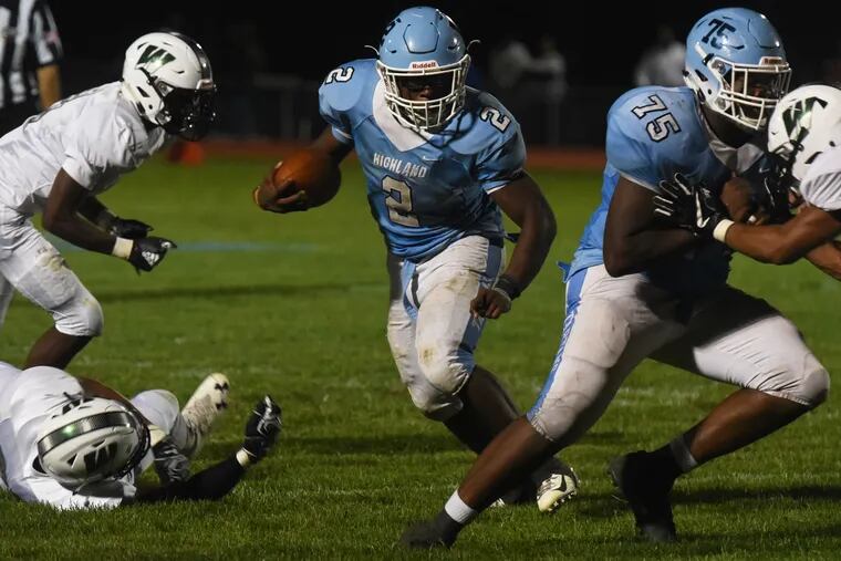 Sophomore running back Johnny Martin leads Highland vs. Burlington Twp. in battle of unbeaten and highly ranked teams.