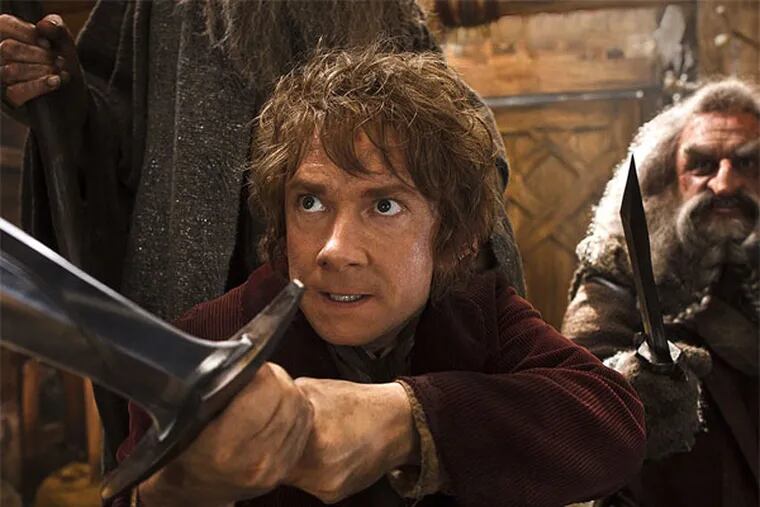 Martin Freeman (left) returns as the hero, Bilbo, with John Callen as Oin, in the second installment of "The Hobbit" trilogy. MARK POKORNY