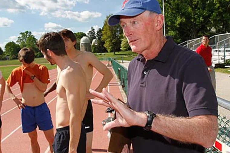Tom Donnelly has been the track coach at Haverford College for 36 years. (Charles Fox/Staff Photographer)
