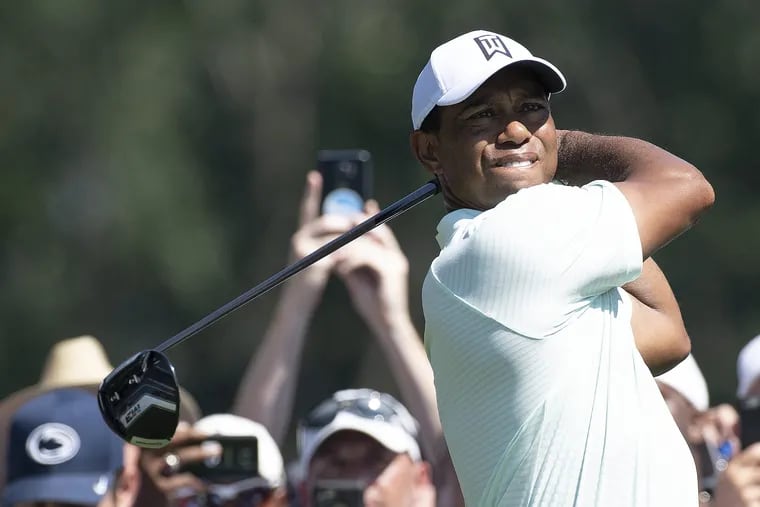 Tiger Woods had a big first round at Aronimink.